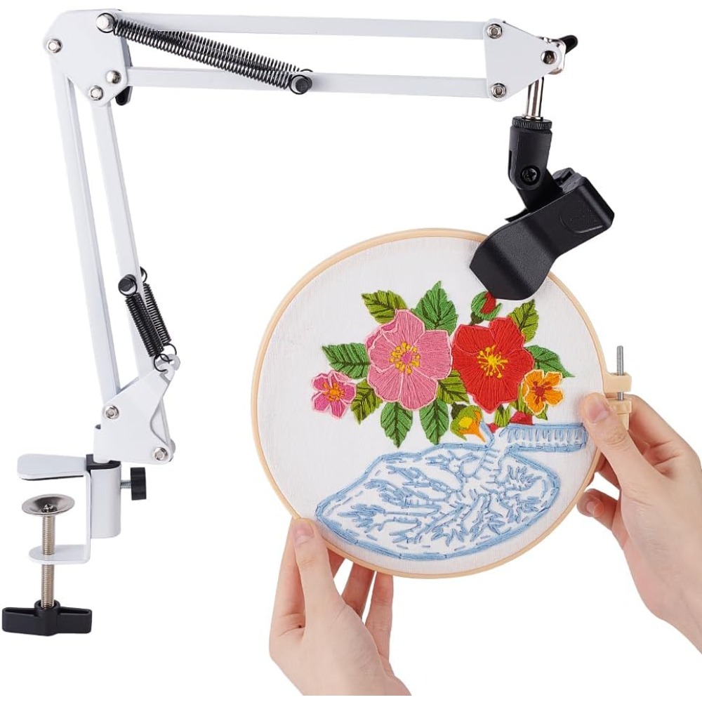 Embroidery Hoop Stand - White Embroidery Table Stand Kit 8mm