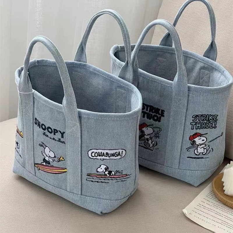 Embroidery Service - New Snoopy Comic Denim Tote, Large