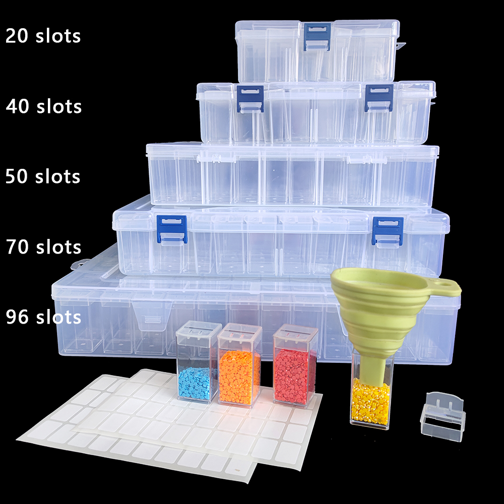 Embroidery Service - Square Plastic Diamond Painting Storage Box