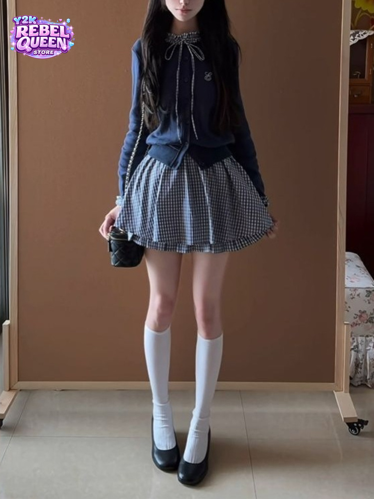Japanese Preppy Sweet 2 Piece  - Embroidery Cotton Shirt 评论和价格