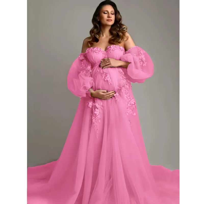 Hand-Finished Maternity Gown - - Embroidery Jersey 评论和价格