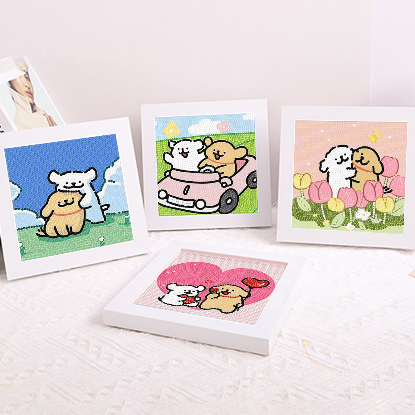 Cartoon Line Puppy Crystal Dia - Embroidery Service 评论和价格