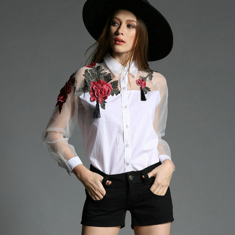 Womn's Fashion Floral Embroide - Embroidery Jersey 评论和价格