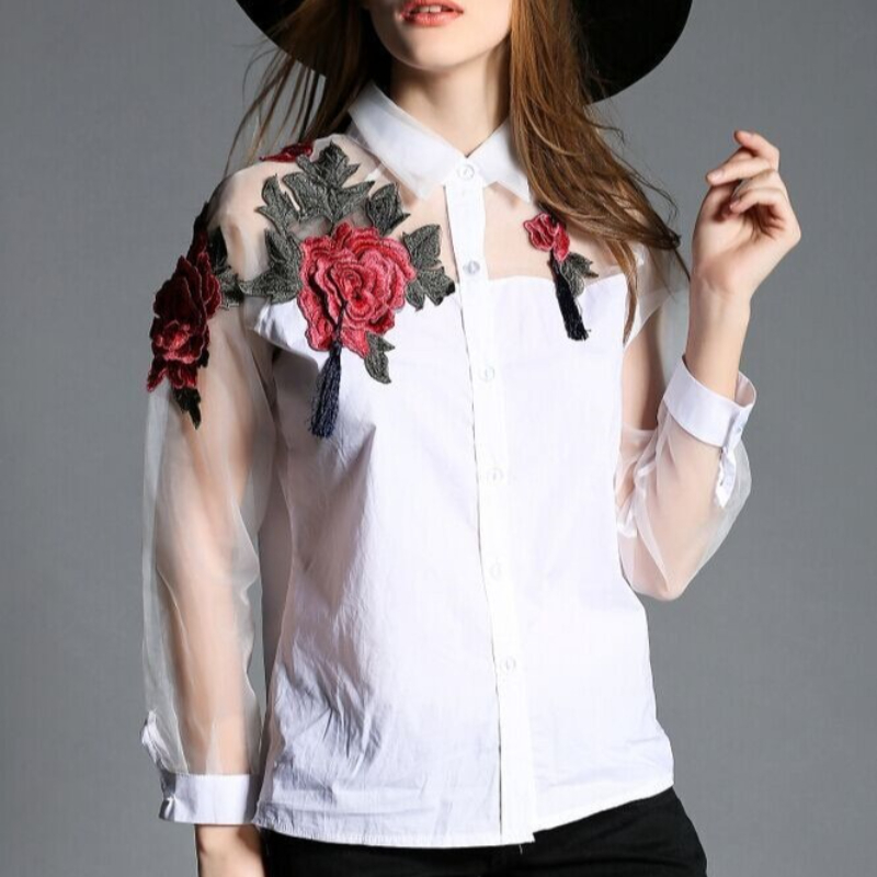 Womn's Fashion Floral Embroide - Embroidery Jersey 评论和价格