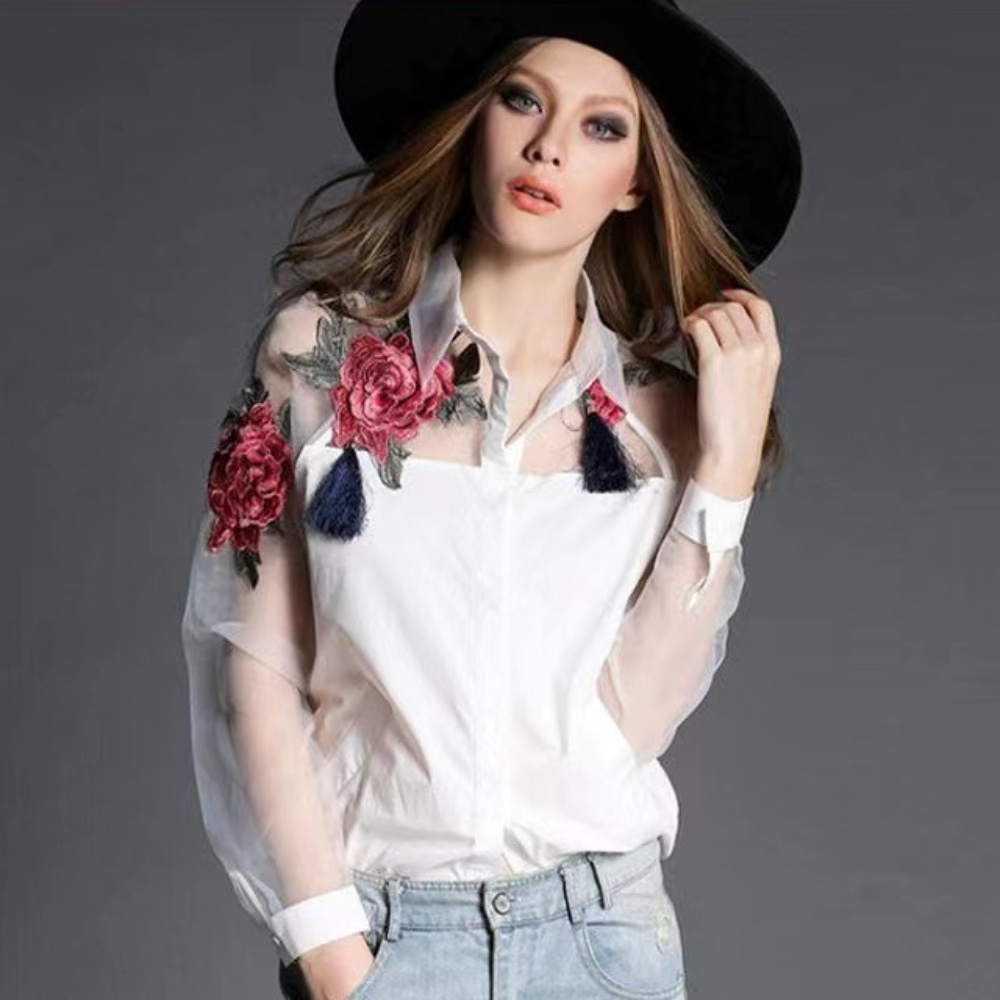 Womn's Fashion Floral Embroide - Embroidery Jersey 评论和价格