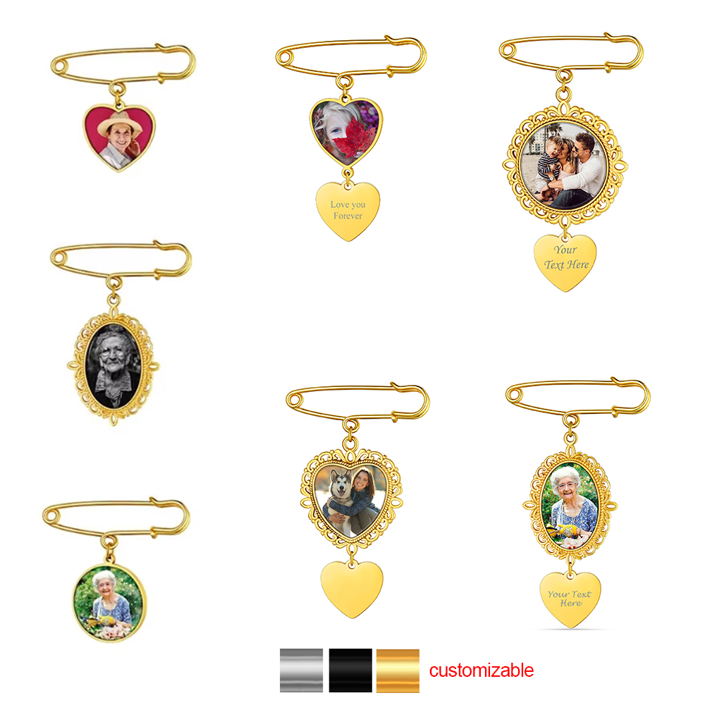 U7 Custom Photo Brooches Weddi - Embroidery Illustration 评论和价格