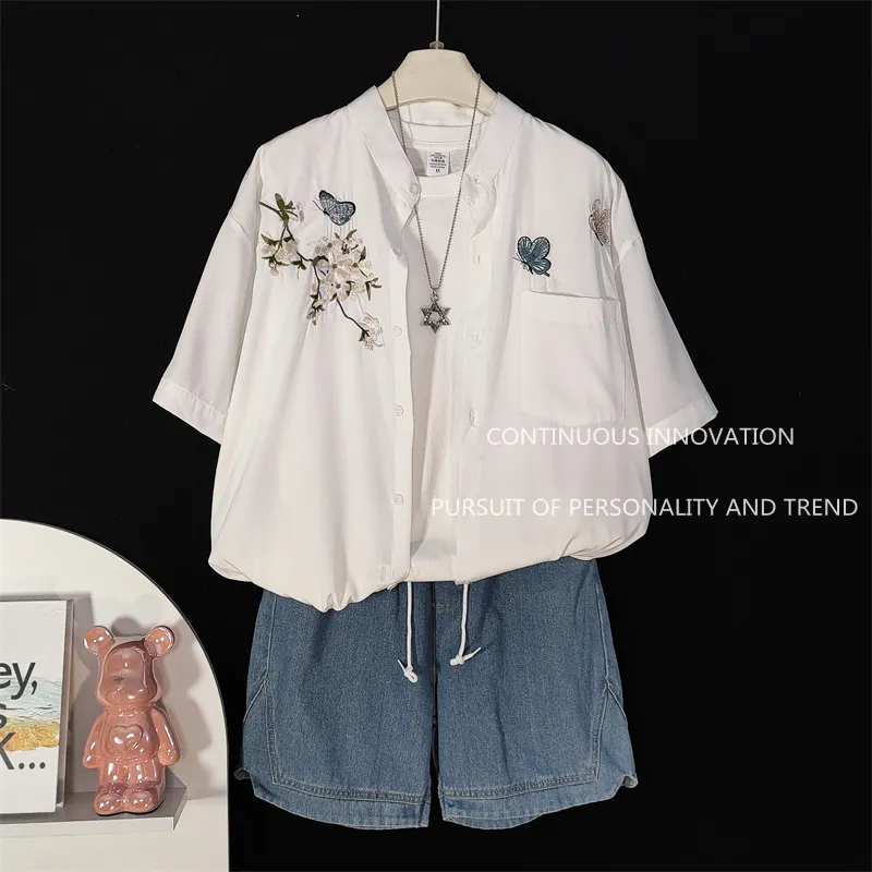Men's 3 Piece Set Chinese Styl - Embroidery Men Shirt 评论和价格