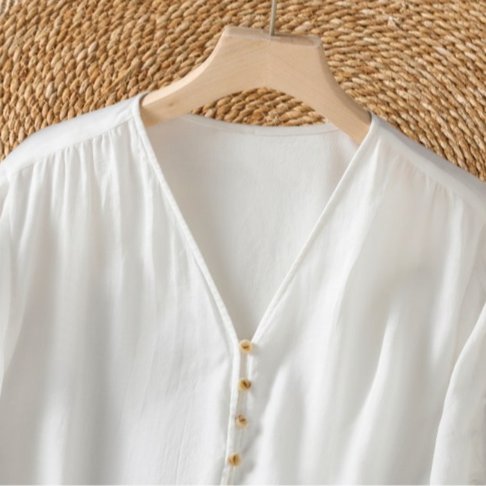 Design Casual Cotton Linen Hol - Embroidery Cotton Shirt 评论和价格